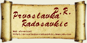 Prvoslavka Radosavkić vizit kartica